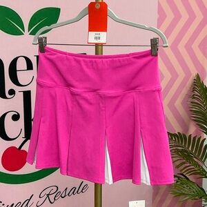 Hot Pink Tennis Skirt with White Insets